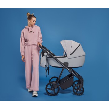 ADAMEX Kočík kombinovaný Blanc Standard Grey + KIDDY Evoluna i-size 2 + základňa