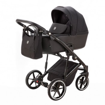 ADAMEX Kočík kombinovaný Mobi New Lux Black + KIDDY Evoluna i-size 2 + základňa