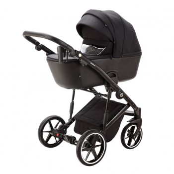 ADAMEX Kočík kombinovaný Mobi New Lux Black + KIDDY Evoluna i-size 2 + základňa