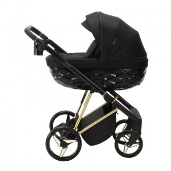 ADAMEX Kočík kombinovaný Quantum Special Edition Black/Gold + KIDDY Evoluna i-size 2 + základňa