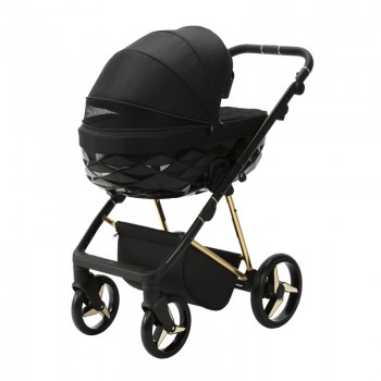 ADAMEX Kočík kombinovaný Quantum Special Edition Black/Gold + KIDDY Evoluna i-size 2 + základňa