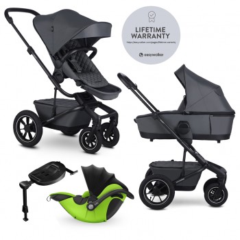 EASYWALKER Kočík kombinovaný Harvey⁵ Premium 2v1 Mineral Grey LITE AIR + KIDDY Evoluna i-size 2