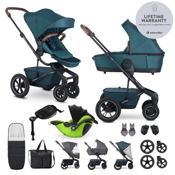 EASYWALKER Kočík kombinovaný Harvey⁵ Premium Jade Green XXL AIR + KIDDY Evoluna i-size 2