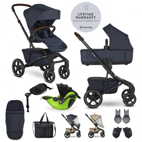 EASYWALKER Kočík kombinovaný Jimmey Indigo Blue XXL RWS + KIDDY Evoluna i-size 2 + základňa