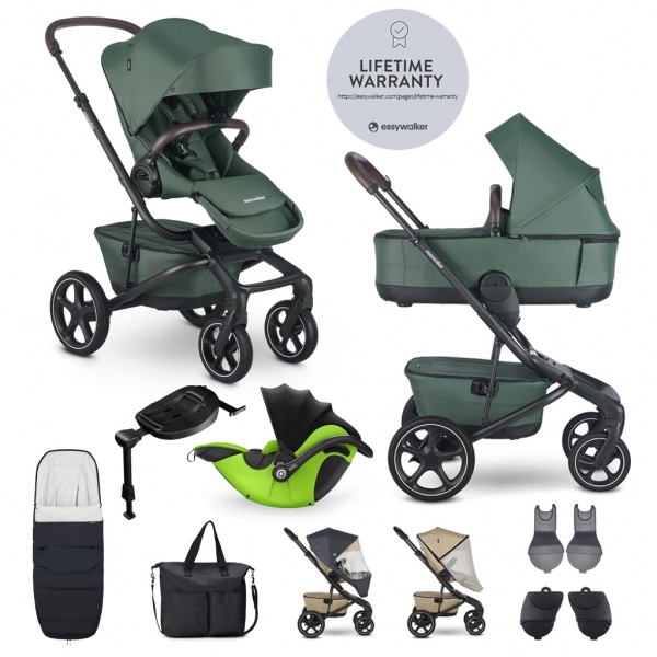 EASYWALKER Kočík kombinovaný Jimmey Pine Green XXL RWS + KIDDY Evoluna i-size 2 + základňa