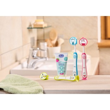 CHICCO Set zubných kefiek pre deti Hippo-Panda 3-6r, 2ks