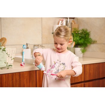 CHICCO Set zubných kefiek pre deti Hippo-Panda 3-6r, 2ks