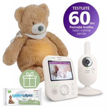 Philips AVENT Pestúnka detská video SCD891/26+NATTOU Uspávačik 4v1 Sleepy Bear Pale Brown 0m++WW 60k