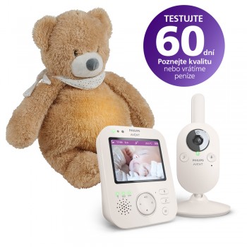 Philips AVENT Pestúnka detská video SCD891/26+NATTOU Uspávačik 4v1 Sleepy Bear Pale Brown 0m++WW 60k