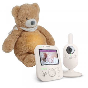 Philips AVENT Pestúnka detská video SCD891/26+NATTOU Uspávačik 4v1 Sleepy Bear Pale Brown 0m++WW 60k