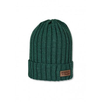 STERNTALER Čiapka pletená beanie so zahnutým okrajom tmavá zelená uni veľ. 49 cm - 12-18 m