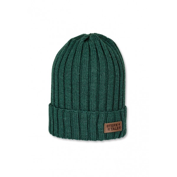 STERNTALER Čiapka pletená beanie so zahnutým okrajom tmavá zelená uni veľ. 49 cm - 12-18 m