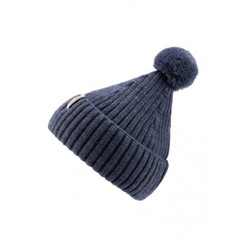 STERNTALER Čiapka pletená so zahnutým okrajom brmbolec stredne modrá uni veľ. 51 cm - 18-24 m