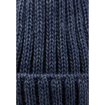 STERNTALER Čiapka pletená so zahnutým okrajom brmbolec stredne modrá uni veľ. 51 cm - 18-24 m