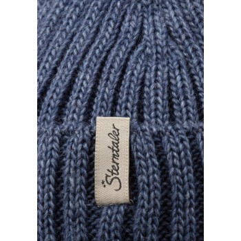 STERNTALER Čiapka pletená so zahnutým okrajom brmbolec stredne modrá uni veľ. 51 cm - 18-24 m