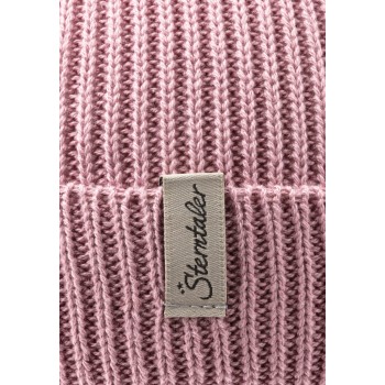 STERNTALER Čiapka zimná so zahnutým okrajom pletená ružová dievča veľ. 49 cm - 12-18 m