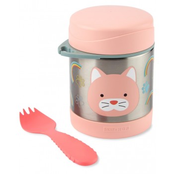 SKIP HOP Zoo Termoska na jedlo s lyžičko/vidličkou Mačka 325 ml, 3r+