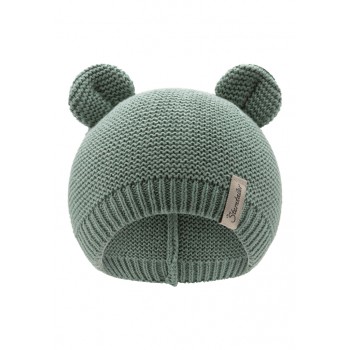 STERNTALER Čiapka pletená GOTS bavlnená s uškami zelená uni veľ. 47 cm - 9-12 m