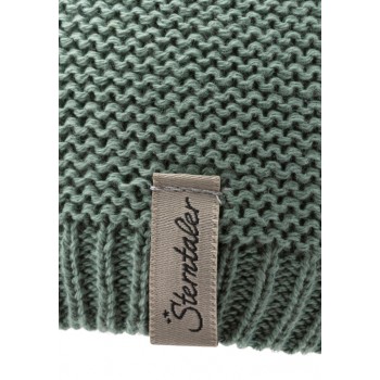 STERNTALER Čiapka pletená GOTS bavlnená s uškami zelená uni veľ. 47 cm - 9-12 m
