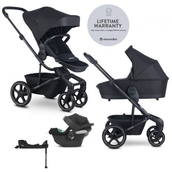 EASYWALKER Kočík kombinovaný Harvey⁵ 2v1 Midnight Black LITE RWS +CYBEX Aton B2 i-Size,základňa