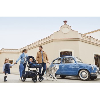 EASYWALKER Kočík kombinovaný Jimmey 2v1 Pepper Black LITE RWS + CYBEX Aton B2 i-Size + základňa