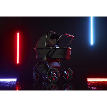 MUUVO Kočík kombinovaný Quick SE 2 Chromium black set 2v1 + CYBEX Aton B2 i-Size + základňa
