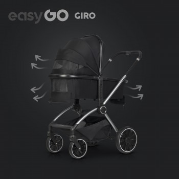 EasyGo Giro 2v1 kombinovaný kočík Ebony Black