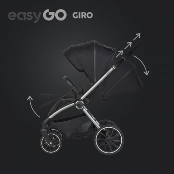 EasyGo Giro 2v1 kombinovaný kočík Ebony Black