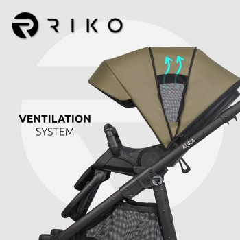 RIKO Aura kombinovaný kočík 2v1 05 Khaki
