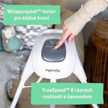 INGENUITY Hojdačka pohupujúca hudobná Chambray 0m+, do 9 kg