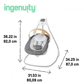 INGENUITY Hojdačka pohupujúca hudobná Parker™ 0m+, do 9kg