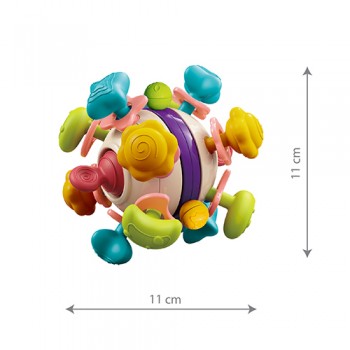 BABYONO Hračka senzorická s hryzačkou Star ball 0m+