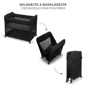 KINDERKRAFT SELECT Postieľka cestovná Moon Dream Black