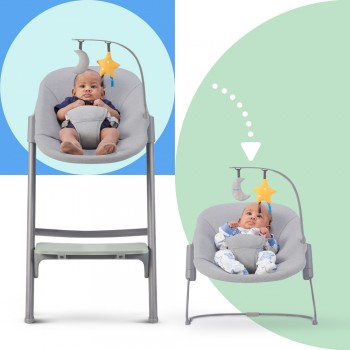 KINDERKRAFT SELECT Set jedálenská stolička Livy Aster Pink + lehátko Calmee, Premium