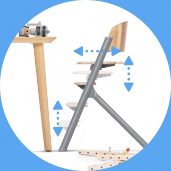 KINDERKRAFT SELECT Set jedálenská stolička Livy Oak + lehátko Calmee, Premium