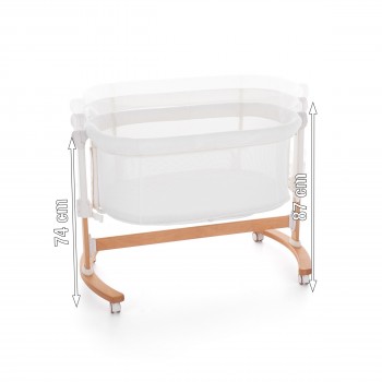 PETITE&MARS Postieľka detská polohovateľná s funkciou kolísky Glory 2v1 Mocha Beige