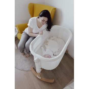 PETITE&MARS Postieľka detská polohovateľná s funkciou kolísky Glory 2v1 Mocha Beige