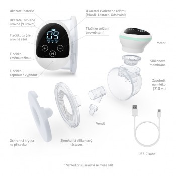 TRUELIFE Odsávačka materského mlieka elektrická handsfree Nutrio BP W5