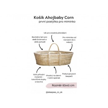 AHOJBABY Mojžišov košík pre bábätko Corn Natural + matrac basic