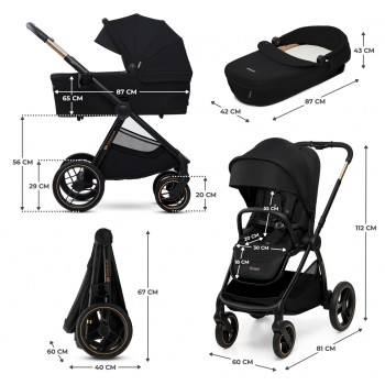 KINDERKRAFT Kočík kombinovaný Nea 2 2v1 Midnigth Black