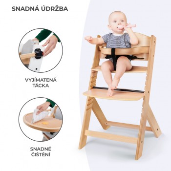 KINDERKRAFT Stolička jedálenská Enock White wooden, Premium