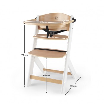 KINDERKRAFT Stolička jedálenská Enock White wooden, Premium