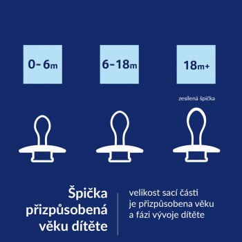 LOVI Cumlík silikónový dynamický Prime 18m+ 2ks Granola/Orange