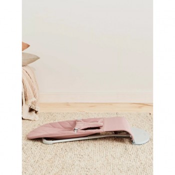 BABYBJÖRN Lehátko Bliss Dusty pink Petal Woven, svetlá šedá konštrukcia