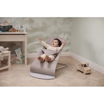 BABYBJÖRN Lehátko Bliss Woven Petal, Sand grey, svetlá šedá konštrukcia