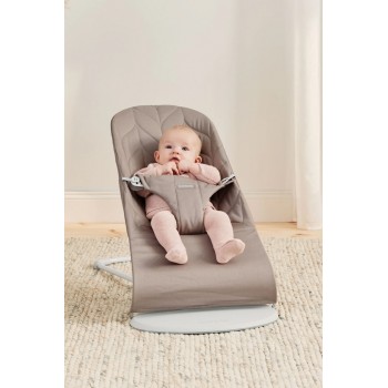 BABYBJÖRN Lehátko Bliss Woven Petal, Sand grey, svetlá šedá konštrukcia