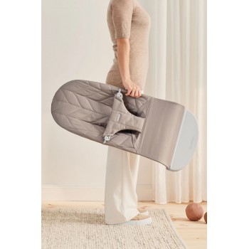 BABYBJÖRN Lehátko Bliss Woven Petal, Sand grey, svetlá šedá konštrukcia
