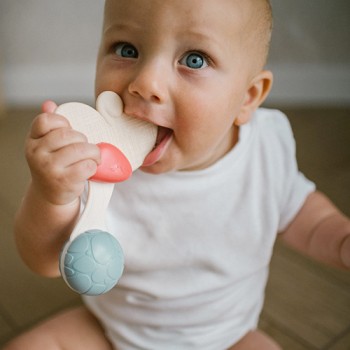 BABYONO Hrkálka s hryzačkou 3m+ Heart