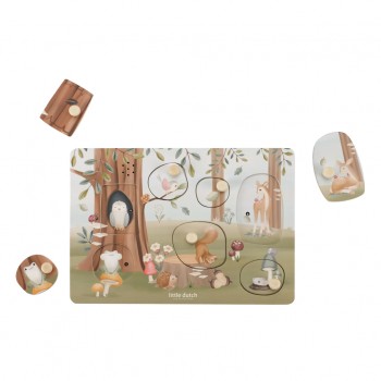 LITTLE DUTCH Puzzle so zvukom Forest friends
