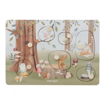 LITTLE DUTCH Puzzle so zvukom Forest friends